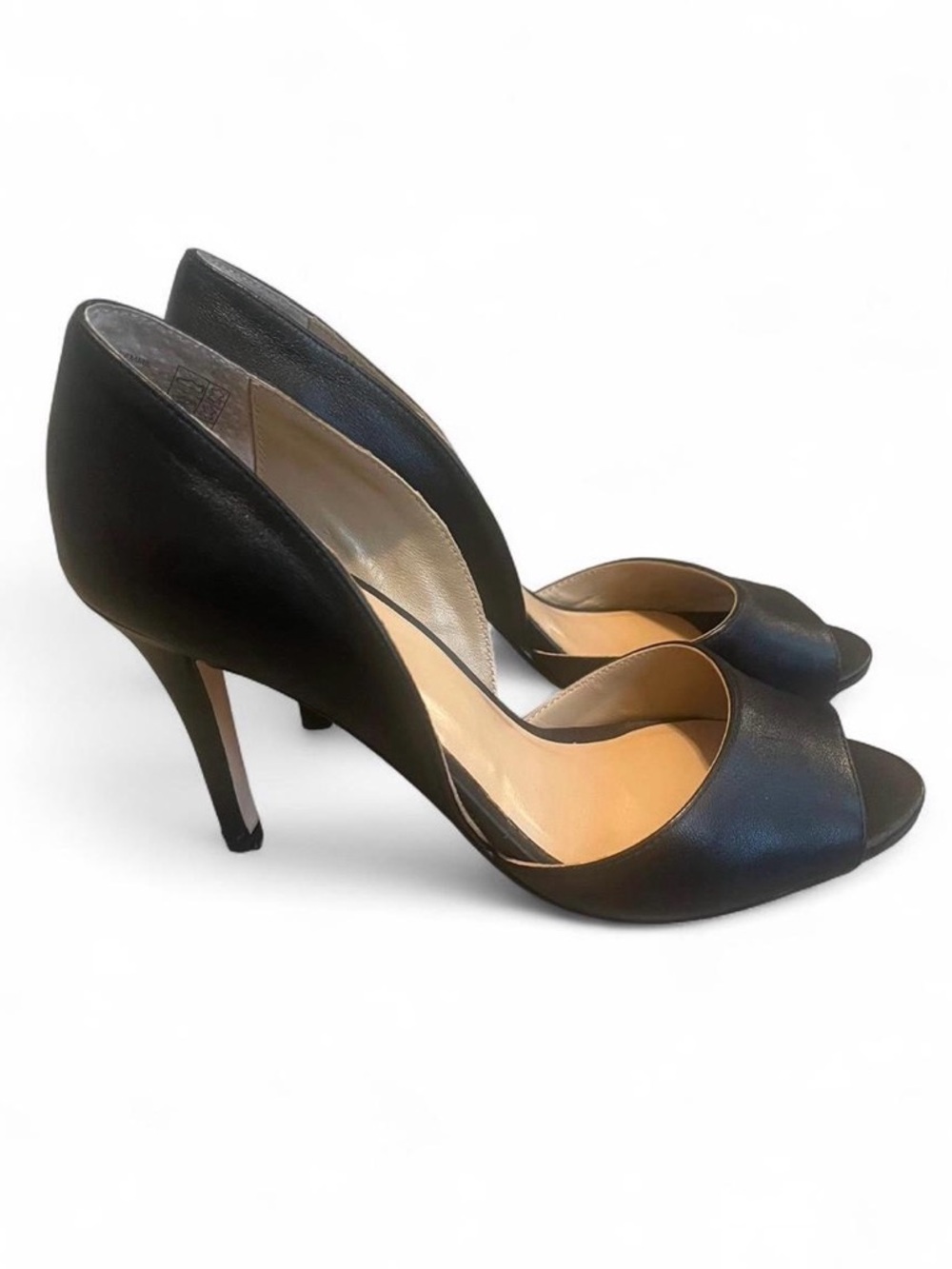 Lands' End Black‎ Peep-Toe High Heels Old Money